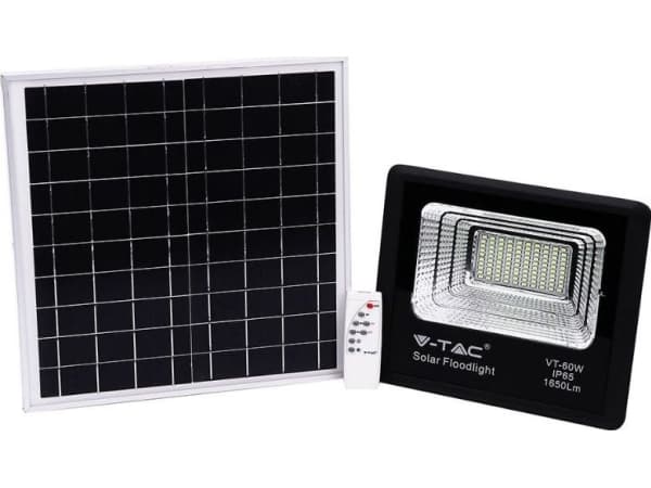 Solcelle LED-projektor VT-60W 20W 4000K 1650lm IP65 8575