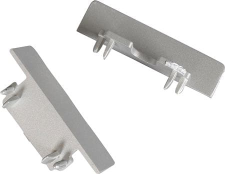 Ändlock Art Thin alu 2 st, ändlock i aluminiumgrå plast för profil Art Thin.