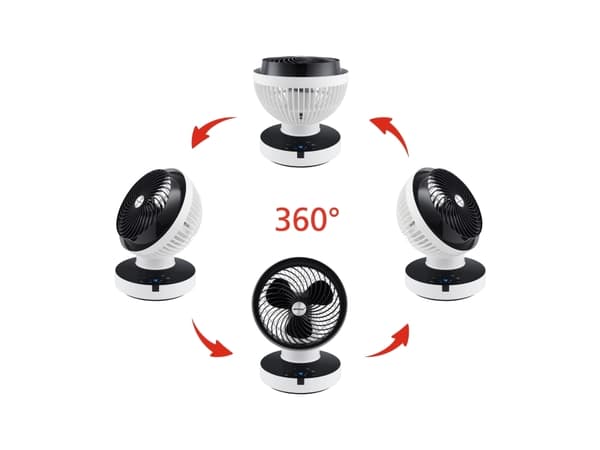 Steba VT 360 Twist, Bladfläkt för hushållsbruk, Svart, Vit, Bord, 38 dB, 150 m³/h, 360°