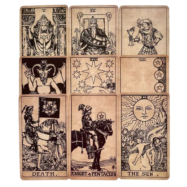 Rider Waite Tarot i antik stil