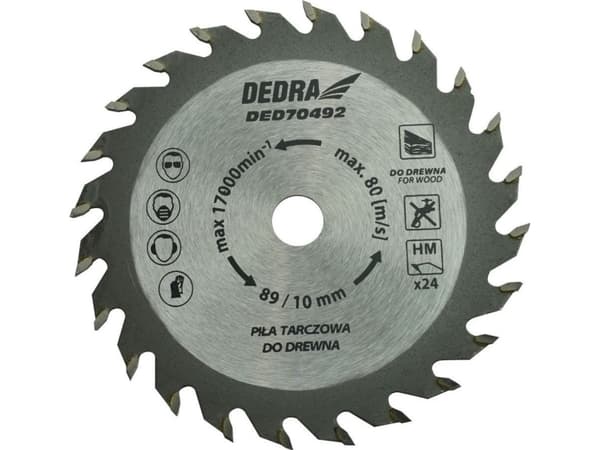 Dedra Sirkelsag 89x10Hx1,1x1,8x24T for DED7049, for tre