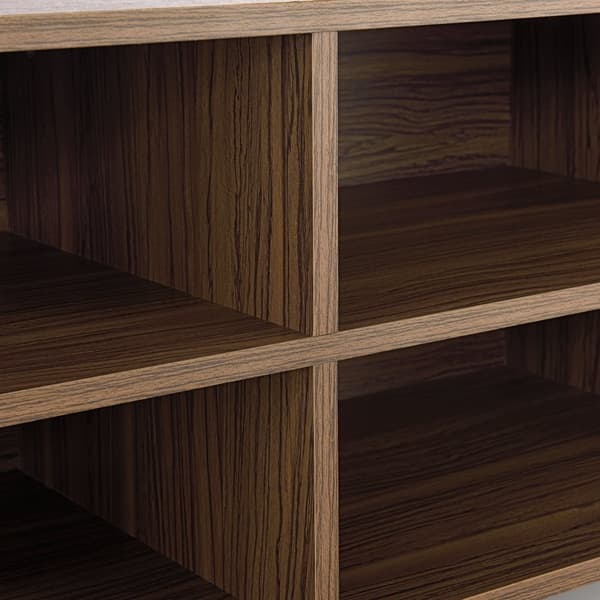 Tv-bänk Gränne med hjul 90x35x40,5 cm mörkt trämönster [en.casa]