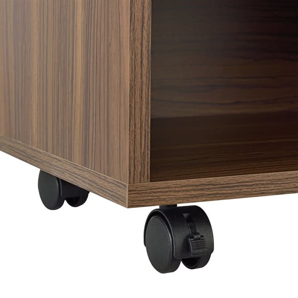 Tv-bänk Gränne med hjul 90x35x40,5 cm mörkt trämönster [en.casa]
