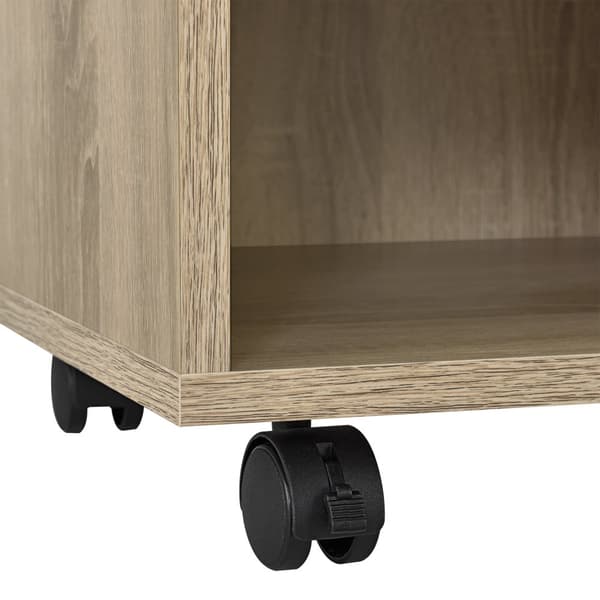 Tv-bänk Gränne med hjul 90x35x40,5 cm sonoma ekfärg [en.casa]