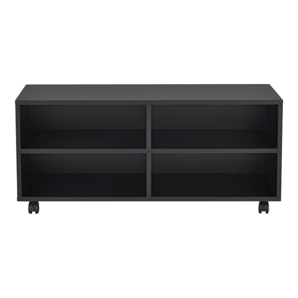 Tv-bänk Gränne med hjul 90x35x40,5 cm svart matt [en.casa]