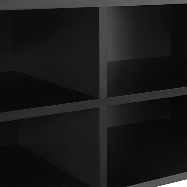 Tv-bänk Gränne med hjul 90x35x40,5 cm svart matt [en.casa]