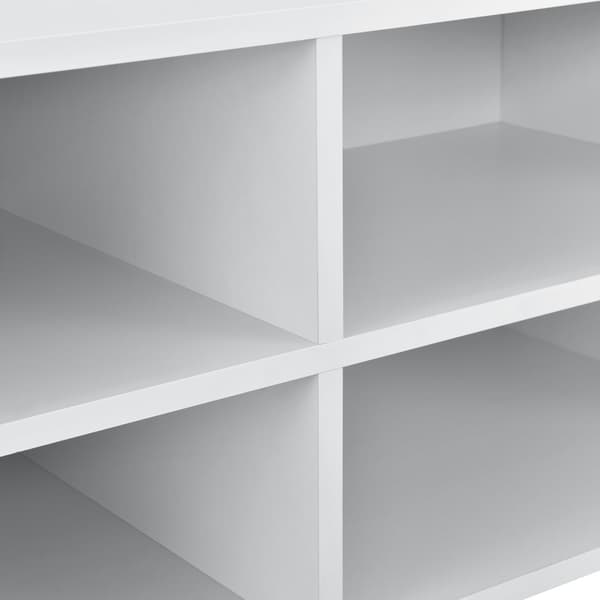Tv-bänk Gränne med hjul 90x35x40,5 cm vit matt [en.casa]
