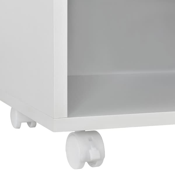 Tv-bänk Gränne med hjul 90x35x40,5 cm vit matt [en.casa]
