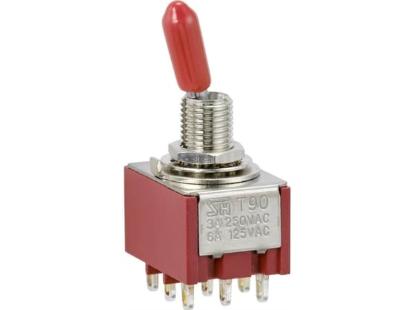 TRU COMPONENTS Vippekontakt 250 V/AC 3 A 3 x On/On Klikkende 1 stk