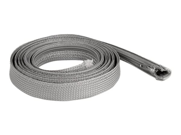 Delock - Flätad ärm - 20 mm diameter with zip fastener - 2 m - grå