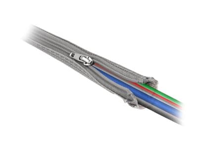 Delock - Flätad ärm - 20 mm diameter with zip fastener - 2 m - grå
