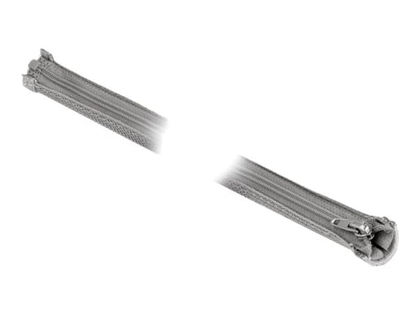 Delock - Flätad ärm - 20 mm diameter with zip fastener - 2 m - grå