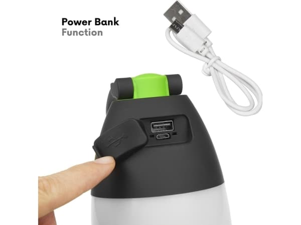 Maclean 3-in-1 LED-lamppu, retkeily, työpöytä, taskulamppu, 1W, 60-200lm, Cold White 6000K, 18650 1500mAh, powerbank-toiminto MCE298
