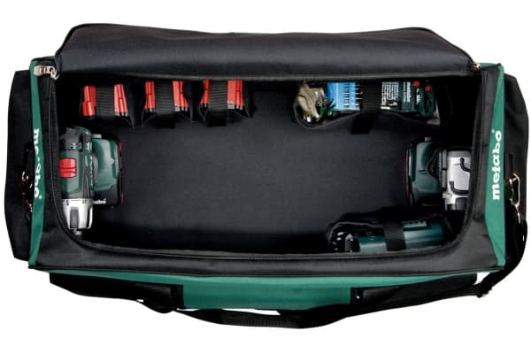 Metabo 657007000, Sort, Grønn, Polyester, 5 lommer, Reflekterende, Vannavstøtende, 970 mm, 325 mm