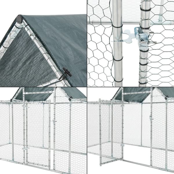 Hönsbur Arguin 300x100x100-150 cm galvaniserat stål UV-beständig [pro.tec]