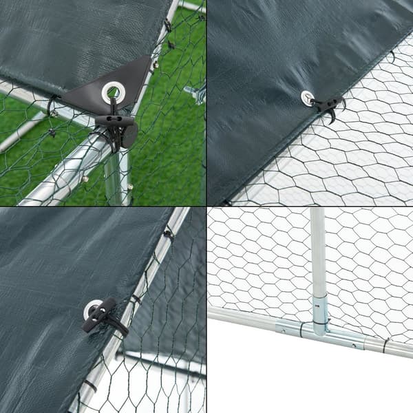 Hönsbur Arguin 300x100x100-150 cm galvaniserat stål UV-beständig [pro.tec]