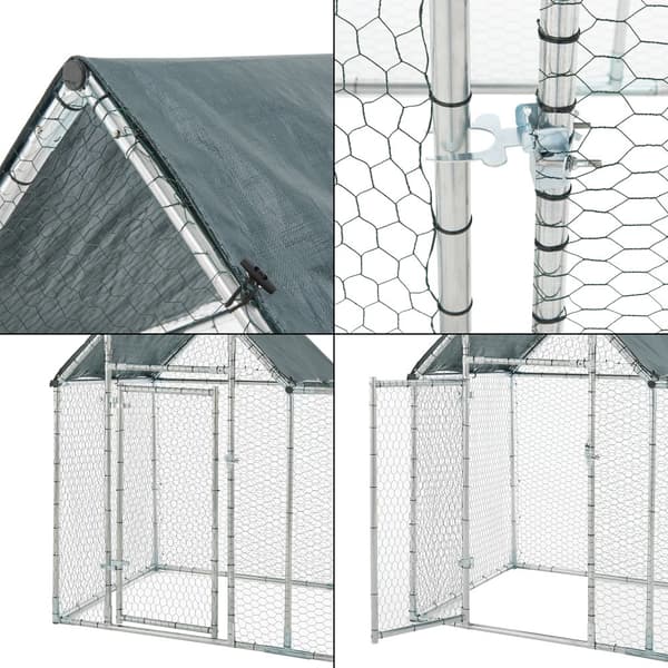 Hönsbur Arguin 200x100x100-150 cm galvaniserat stål UV-beständig [pro.tec]