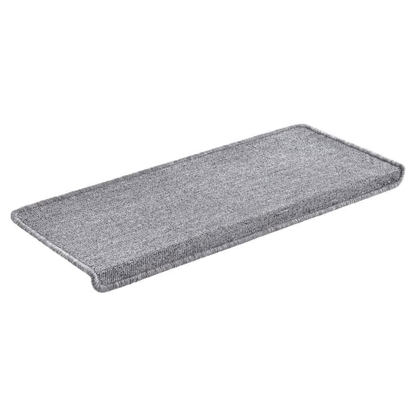Trappstegsmatta set om 15 självhäftande ljusgrå 65x24 cm [en.casa]