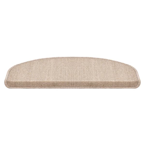 Trappstegsmatta set om 15 självhäftande halvmåne beige 65x24 cm [en.casa]