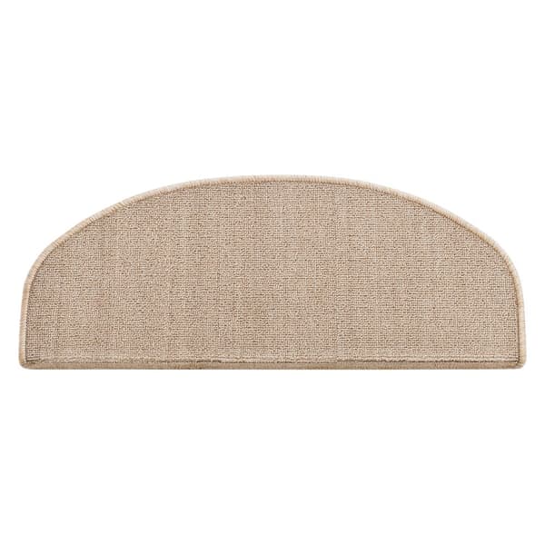 Trappstegsmatta set om 15 självhäftande halvmåne beige 65x24 cm [en.casa]