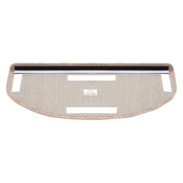 Trappstegsmatta set om 15 självhäftande halvmåne beige 65x24 cm [en.casa]
