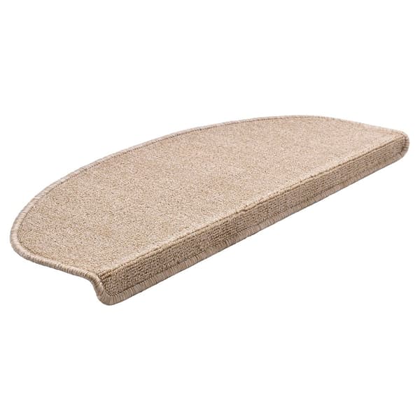 Trappstegsmatta set om 15 självhäftande halvmåne beige 65x24 cm [en.casa]