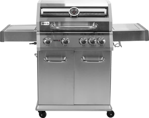 Yato GRILL GAZ. 4 + 1 STAINLESS STEEL 14.2KW, GLASS (YG-20014)