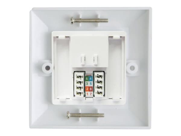 Lanview - Planskiva - UK type, 86 x 86 mm - bordsmontering, försänkt montering - vit - 1-gang - 1 port
