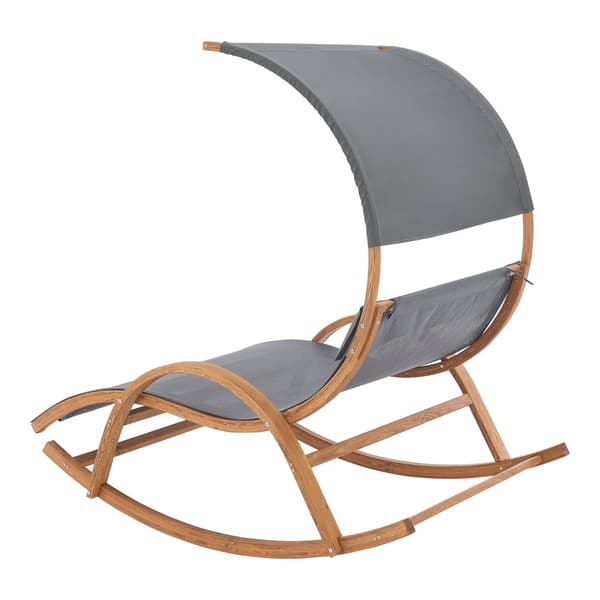 Gungande solsäng Kasos 181x135x190 cm lärk [en.casa]