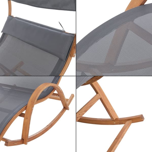 Gungande solsäng Kasos 181x135x190 cm lärk [en.casa]
