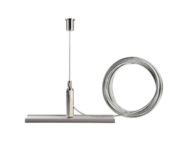 Deko Light 710095 D Line Seilabhängungshalter Mini mit 5,0m Abhängeseil Højvolt-skinnesystem-komponenter Strømskinne 3-faset Grå