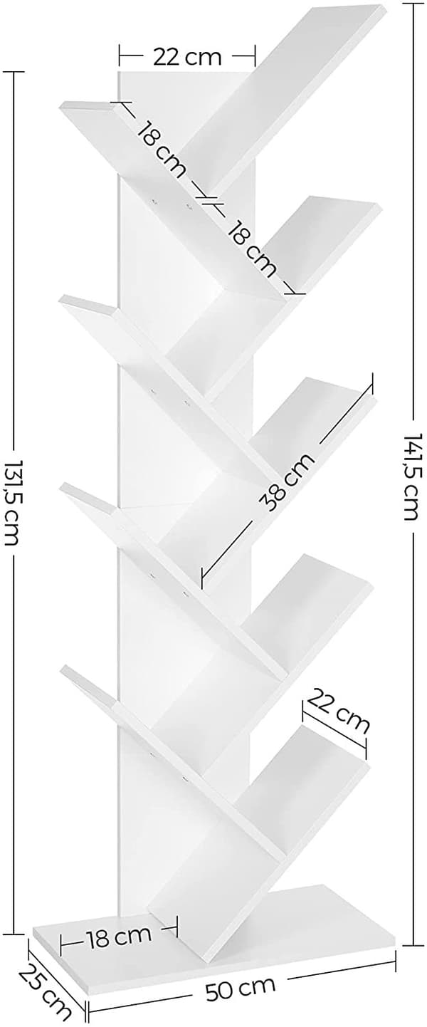 Träd Bokhylla Vit 50 x 25 x 141,5 cm