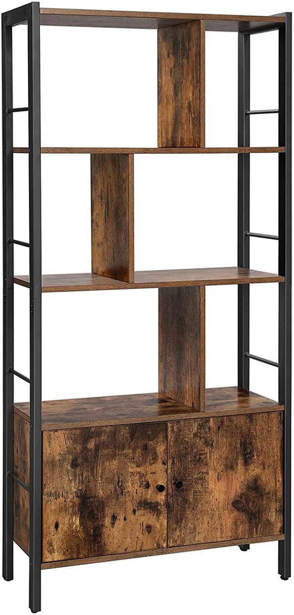 Bokhylla Delade Hyllor Med Underskåp Industriell Stil 74 x 30 x 154,5 cm