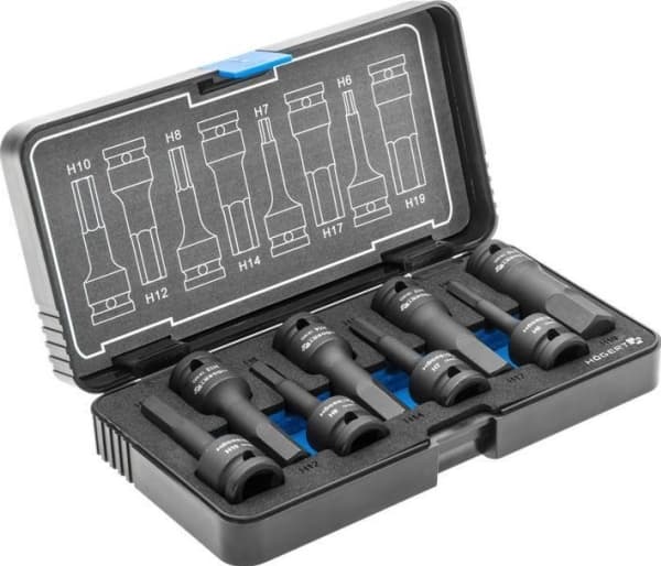 Högert Technik Kuusiokoloavaimet, iskevät avaimet 8 kpl, 1/2, CrMo. HT6R004