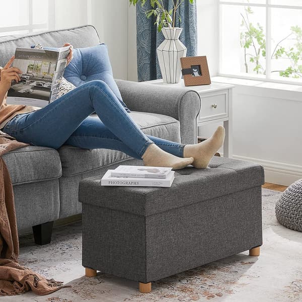 Sittbänk med förvaring 76 x 38 x 40 cm - 65L - Mörkgrå