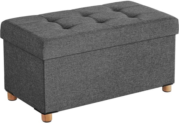 Sittbänk med förvaring 76 x 38 x 40 cm - 65L - Mörkgrå