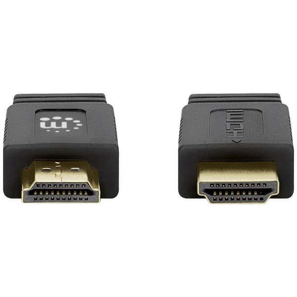 Manhattan HDMI Anslutningskabel HDMI-A-kontakt, HDMI-A-kontakt 5.00 m Svart 355636 4K UHD, dubbelt skärmad, Platt, Plat