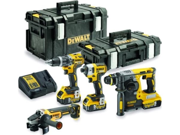 DEWALT. COMBO 18V (DCG405+DCH273+DCD796+DCF887) 3x5.0Ah 2xTSTAK DCK422P3