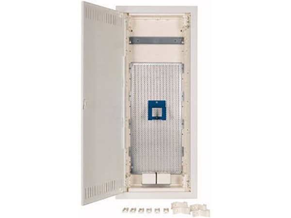 Eaton 302418 KLV-60UPM-F Pieni jakokeskus Upotettava jakotukkien lukumäärä = 12 Rivien lukumäärä = 5 Sisältö 1 kpl 1 kpl