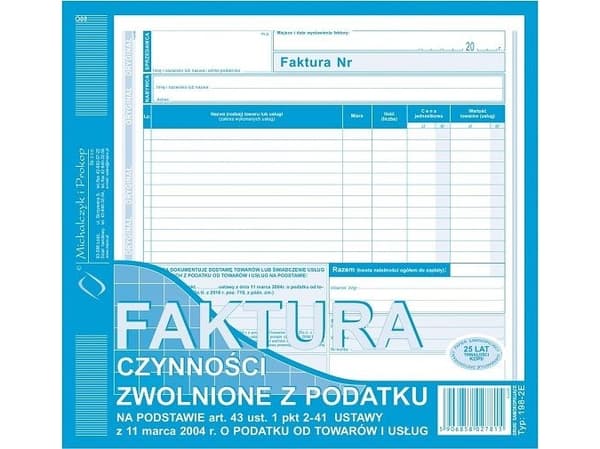 Herlitz FAKTURA FOR TRANSAKSJONER FRITT FOR SKATT 2/3 A4