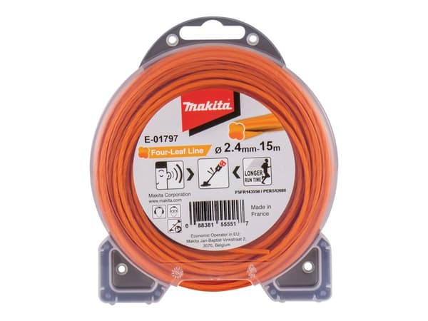 Makita - Mowing line - 2.4 mm - längd: 15 m - för P/N: DUR191UZX3, DUR368AZ, UR006GM101
