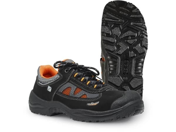Ejendals Jalas 3468A Light Sport, Unisex, Voksen, Sort, Oransje, Lisselukking, Polyuretan (PU), Lær, Tekstil