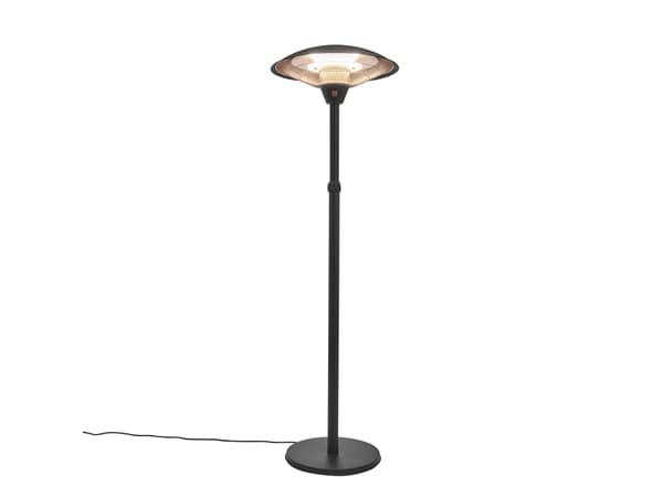 HORTUS terassilämmitin lattiamalli teleskoopilla 900/1200/2100 W, HA, musta (211-371)
