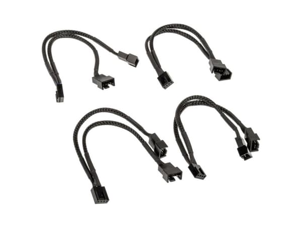 Akasa PWM Lüftersplitter, 4er Pack - schwarz