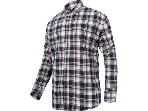Lahti Pro Cotton flanellskjorte, grå og svart, rutete, størrelse XL (L4180404)