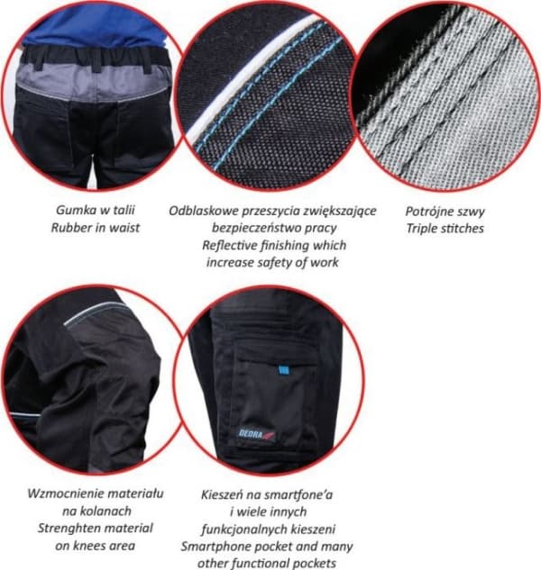 Dedra Protective trousers S/48, Premium line, 240g/m2 (BH5SP-S)