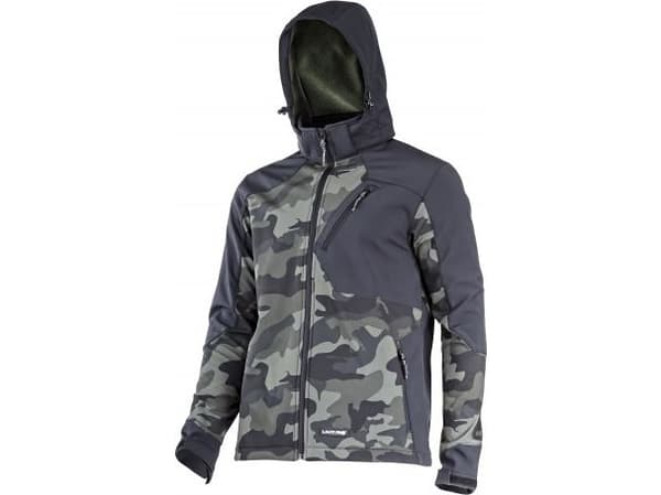 Lahti Pro SOFTSHELL JAKKE MED HETTE. CAMO Grønn-Sort, "XL", CE, LAHTI