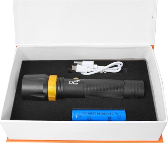 LTC LTC flashlight COB LED handheld flashlight 6W/3W battery 6800mAh, mini USB charging NEW.