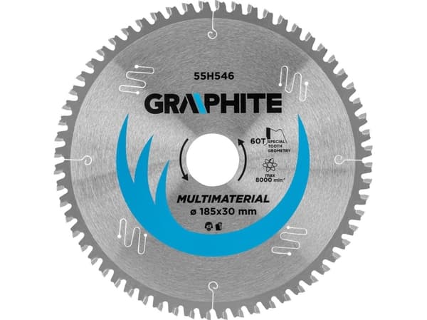 Grafit Grafit cirkelsågblad, brett, 185 x 30 mm, 60 tänder (55H546)