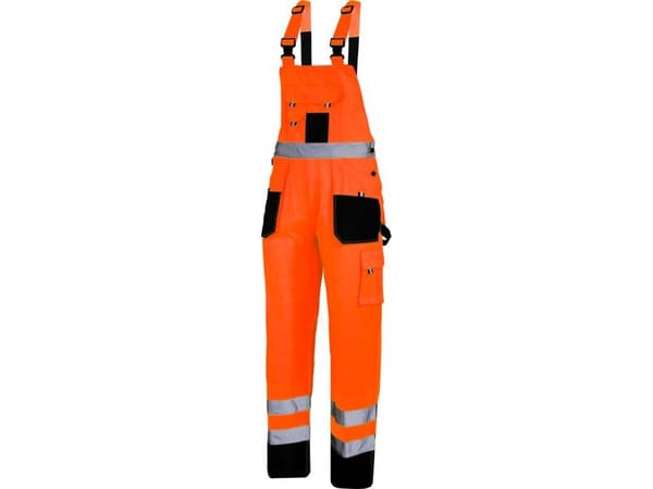 Lahti Pro HIGH VISIBILITY BIB PANTS, MUSTA/ORANSSI, "3XL", CE, LAHTI
